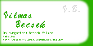 vilmos becsek business card